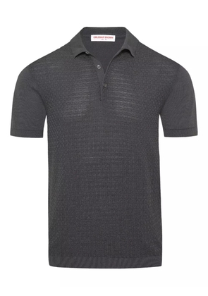 Orlebar Brown Burnham textured silk-cotton polo shirt - Grey