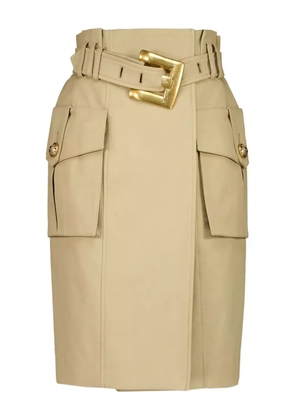 Balmain belted skirt - Neutrals