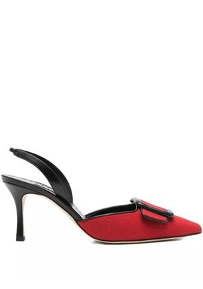 Manolo Blahnik 70mm leather heeled pumps - Red