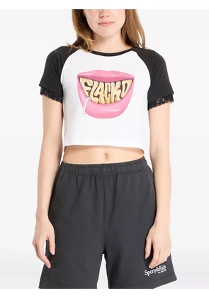 PUMA lace-trim graphic-print T-shirt - White