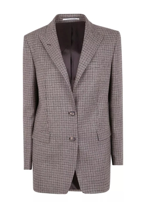 Tagliatore houndstooth wool blazer - Brown