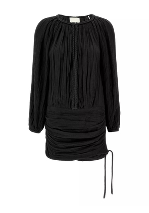ISABEL MARANT Jaoni pleated long-sleeve dress - Black
