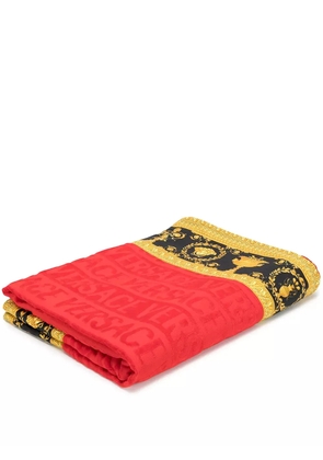 Versace Baroque trim beach towel - Red