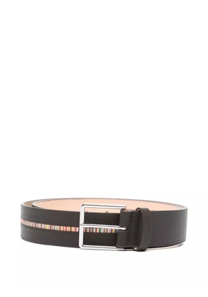 Paul Smith stripe-detail leather belt - Brown