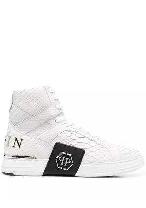 Philipp Plein snakeskin-effect high-top sneakers - Black
