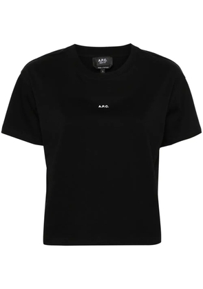 A.P.C. logo-print cropped T-shirt - Black