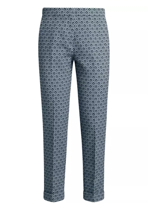 ETRO floral-jacquard trousers - Blue