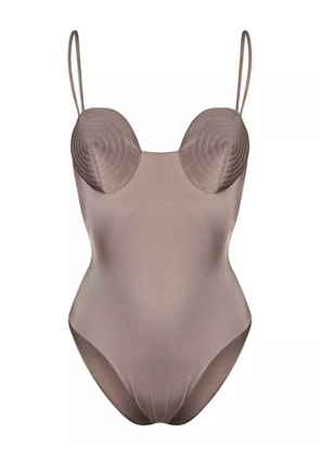 Noire Swimwear round-neck swimsuit - Neutrals