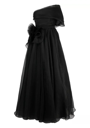 Ana Radu one-shoulder draped maxi dress - Black