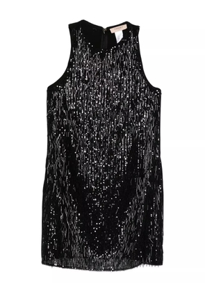 TWINSET sequinned fringed mini dress - Black