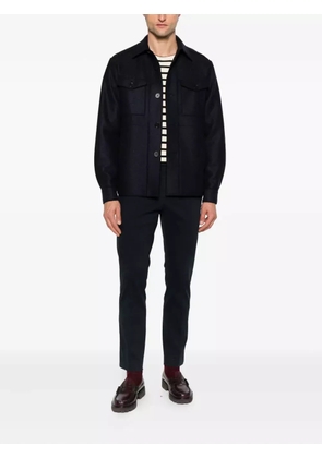 Harris Wharf London button-down flap-pocket shirt jacket - Blue