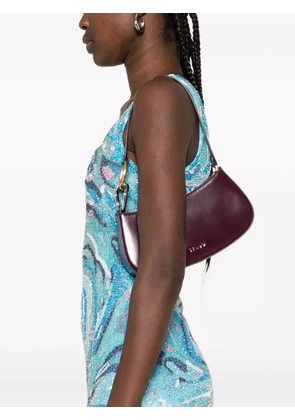 STAUD Ollie curved-handle leather shoulder bag - Purple