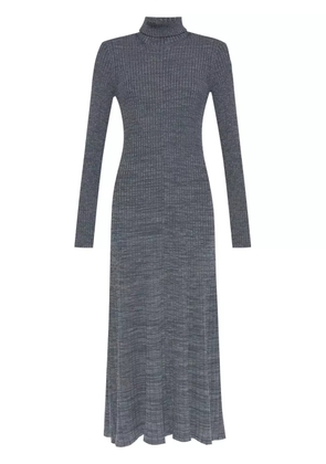 Moncler logo-patch wool maxi dress - Grey