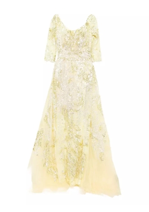 Saiid Kobeisy embroidered maxi dress - Yellow