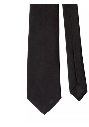 Prada pointed satin tie - Black