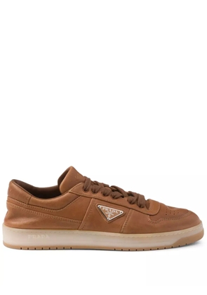Prada Downtown nappa-leather sneakers - Brown