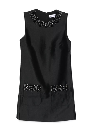 Self-Portrait embellished-pocket mini dress - Black