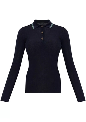 ETRO striped-border polo jumper - Blue