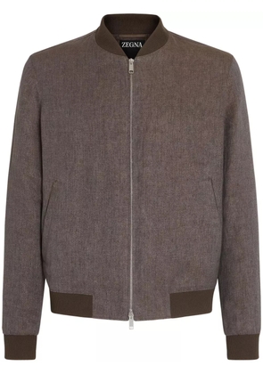 Zegna Oasi Lino bomber jacket - Brown