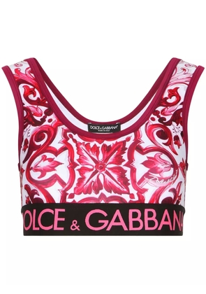 Dolce & Gabbana Majolica-print cropped top - Pink