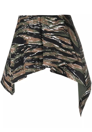 The Attico camouflage-print mini skirt - Green
