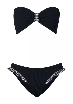 Hunza G ruffled gingham bikini - Black