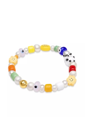 Nialaya Jewelry Men's Panda Pearl Bracelet - White