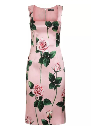 Dolce & Gabbana floral-print midi dress - Pink