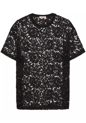 Valentino Garavani semi-sheer lace T-shirt - Black