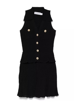 Self-Portrait pointelle-knit dress - Black