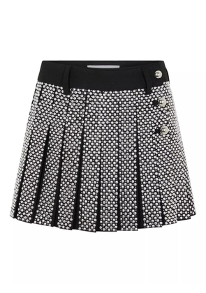 Rabanne embroidered grain de poudre mini skirt - Black