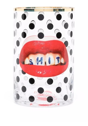 Seletti Toitetpaper lips-print vase - Black