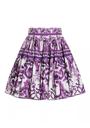 Dolce & Gabbana Majolica-print mini skirt - Purple