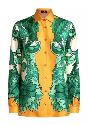 ETRO floral-print silk shirt - Orange