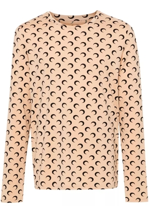 Marine Serre Moonogram-pattern T-shirt - Neutrals