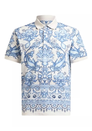 ETRO floral-print polo shirt - Blue