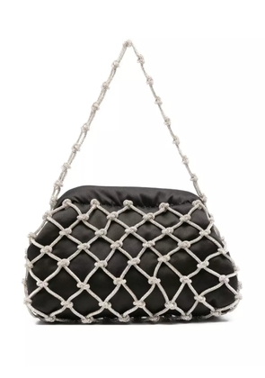 Rosantica crystal-embellished satin clutch - Black