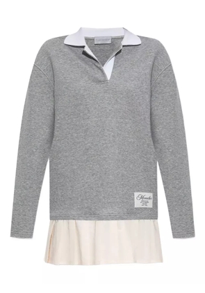 Moncler pleated-panel polo dress - Grey