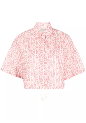 Moncler logo-print cropped shirt - Pink