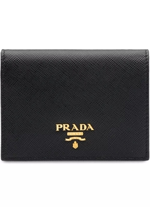 Prada logo-plaque folding wallet - Black