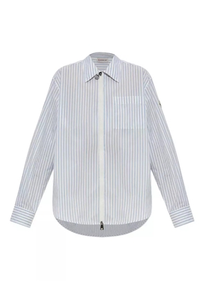 Moncler striped zip-up shirt - White