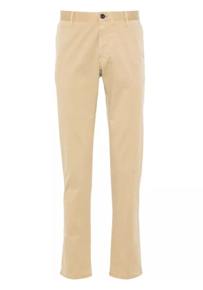 Incotex logo-embroidered twill trousers - Neutrals