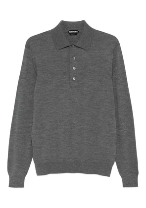TOM FORD long-sleeve button polo shirt - Grey