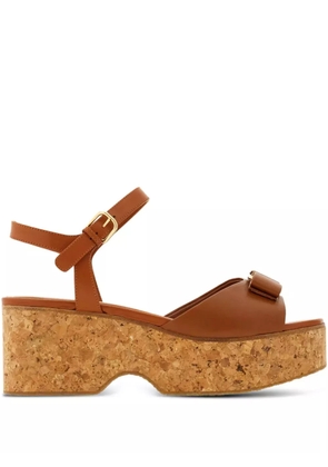Ferragamo 70mm bow-detail platform sandals - Brown