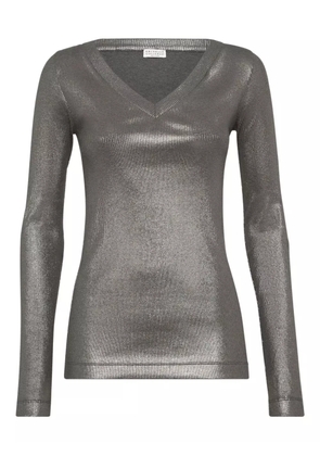 Brunello Cucinelli v-neck T-shirt - Grey