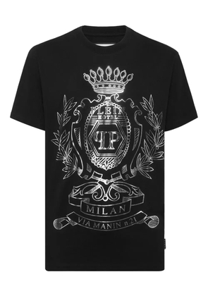 Philipp Plein crest-embellished T-shirt - Black