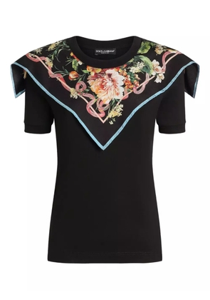 Dolce & Gabbana cotton-silk t-shirt - Black