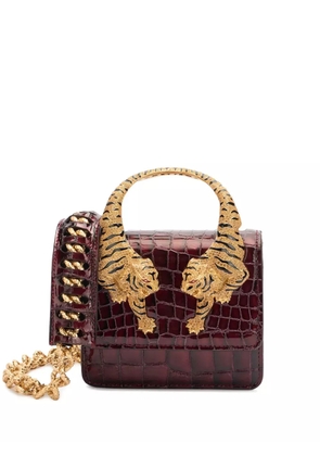 Roberto Cavalli Roar Crocodile-print mini bag - Red