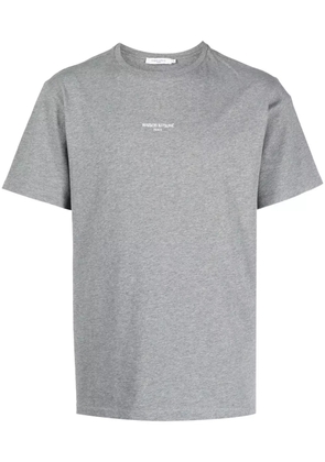 Maison Kitsuné logo-embroidered cotton T-shirt - Grey