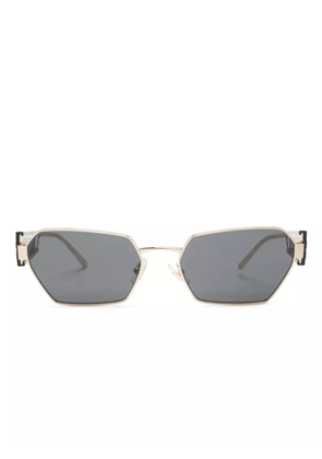 Miu Miu Eyewear logo-debossed geometric-frame sunglasses - Black